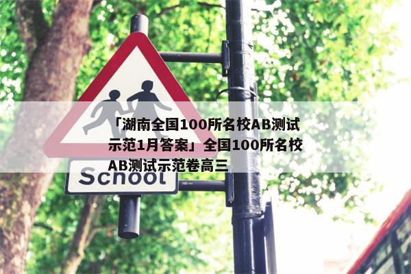 「湖南全国100所名校AB测试示范1月答案」全国100所名校AB测试示范卷高三