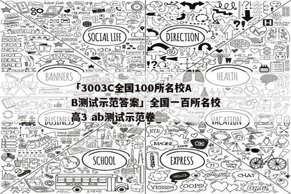 「3003C全国100所名校AB测试示范答案」全国一百所名校高3 ab测试示范卷