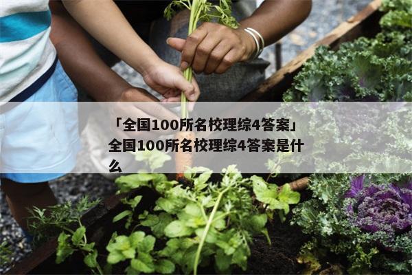 「全国100所名校理综4答案」全国100所名校理综4答案是什么